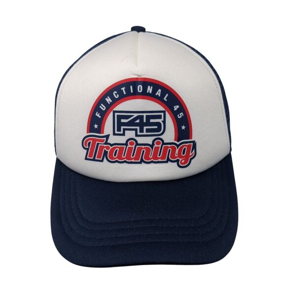 F45 Functional 45 Training Snapback Trucker Hat Blue OS Adjustable Mesh Back - Picture 1 of 9